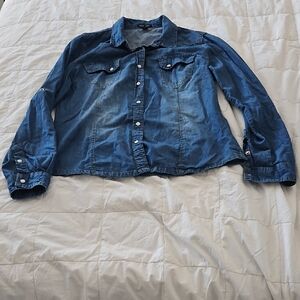 New Look Blue Denim Button Down Shirt